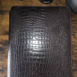 Smythson Dark Brown Crocodile-Embossed A4 Agenda